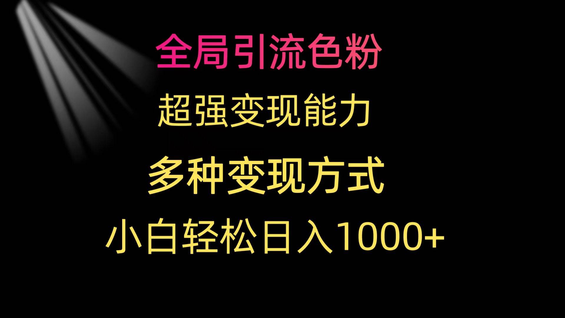 全局引流色粉 超强变现能力 多种变现方式 小白轻松日入1000+-思维屋-分享无限项目创意
