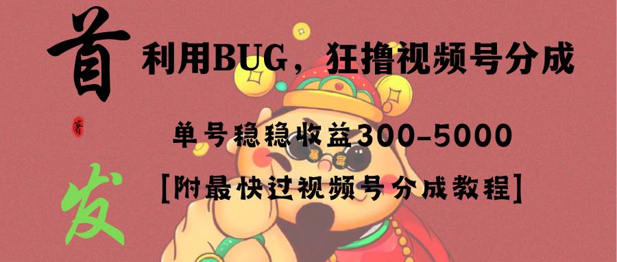 全网独家首发，视频号BUG，超短期项目，单号每日净收益300-5000！-思维屋-分享无限项目创意