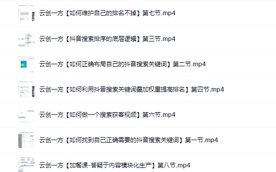 云创一方2022抖音SEO系列课程，教你如何快速上抖音搜索排名第一-思维屋-分享无限项目创意