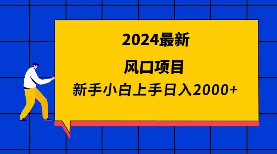 2024最新风口项目 新手小白日入2000+-思维屋-分享无限项目创意