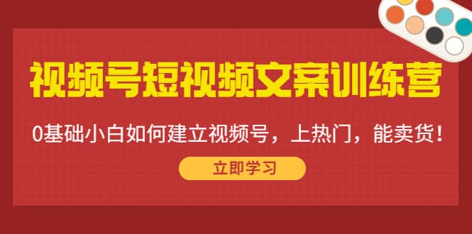 视频号短视频文案训练营：0基础小白如何建立视频号，上热门，能卖货！-思维屋-分享无限项目创意