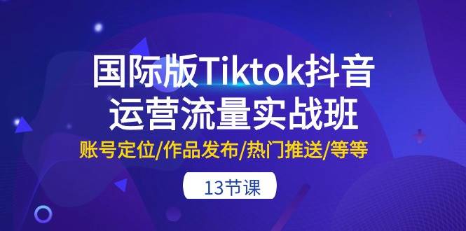 国际版Tiktok抖音运营流量实战班：账号定位/作品发布/热门推送/等等-13节-思维屋-分享无限项目创意