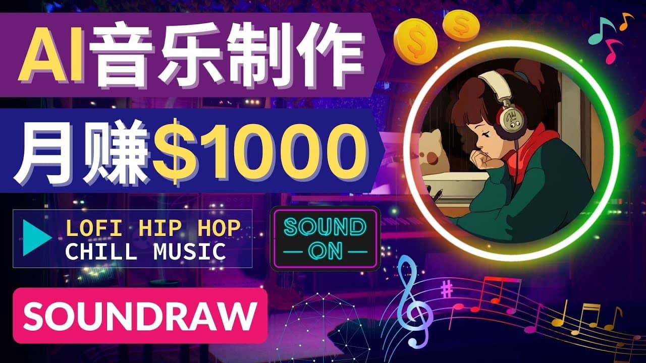 无需任何音乐基础： 使用AI软件制作Lofi Hip Hop Chill Music 月赚1000美元-思维屋-分享无限项目创意