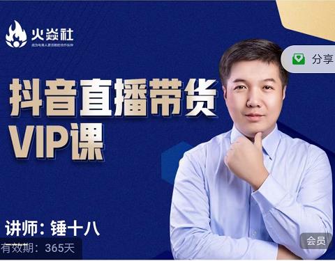 锤十八-抖音直播带货VIP课，专注直播带货有效盈利模式-思维屋-分享无限项目创意
