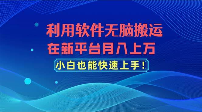 利用软件无脑搬运，在新平台月入上万，小白也能快速上手-思维屋-分享无限项目创意