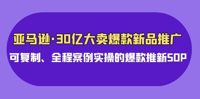 亚马逊30亿·大卖爆款新品推广，可复制、全程案例实操的爆款推新SOP-思维屋-分享无限项目创意