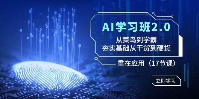 AI学习班2.0：从菜鸟到学霸，夯实基础从干货到硬货，重在应用（17节课）-思维屋-分享无限项目创意