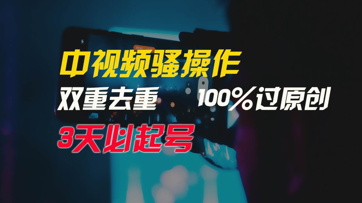 中视频骚操作，双重去重100%过原创，3天比必起号，简单无脑，月入3W+-思维屋-分享无限项目创意