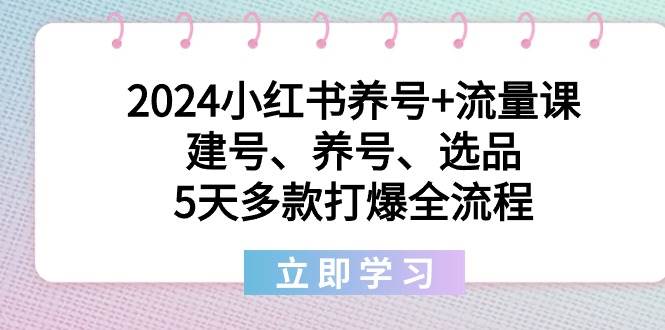 2024小红书养号+流量课：建号、养号、选品，5天多款打爆全流程-思维屋-分享无限项目创意