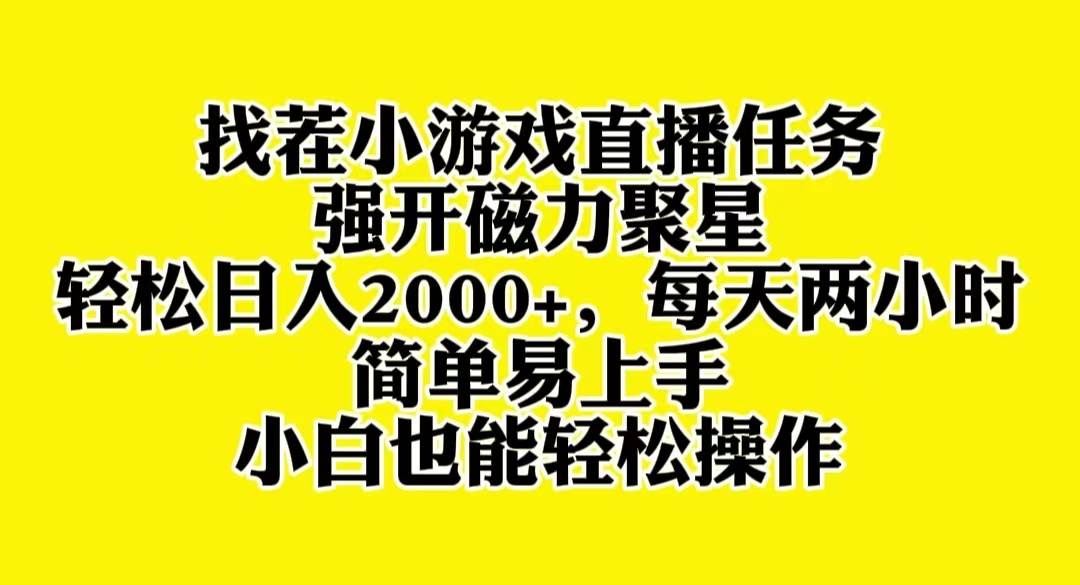 找茬小游戏直播，强开磁力聚星，轻松日入2000+，小白也能轻松上手-思维屋-分享无限项目创意