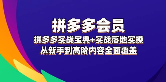 拼多多 会员，拼多多实战宝典+实战落地实操，从新手到高阶内容全面覆盖-思维屋-分享无限项目创意