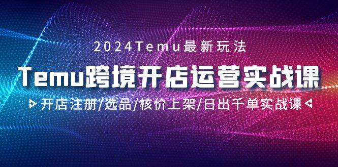 2024Temu跨境开店运营实战课，开店注册/选品/核价上架/日出千单实战课-思维屋-分享无限项目创意