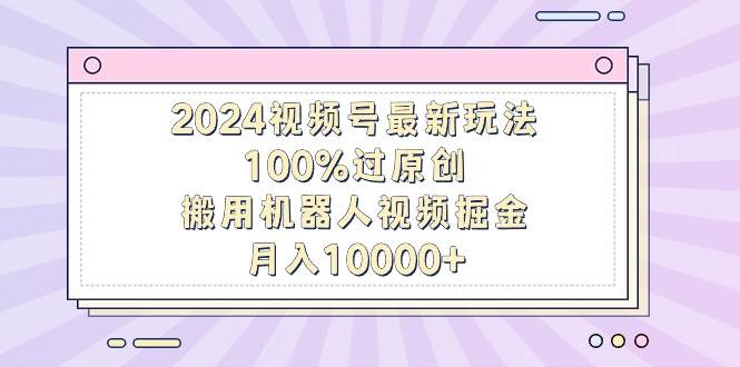 2024视频号最新玩法，100%过原创，搬用机器人视频掘金，月入10000+-思维屋-分享无限项目创意