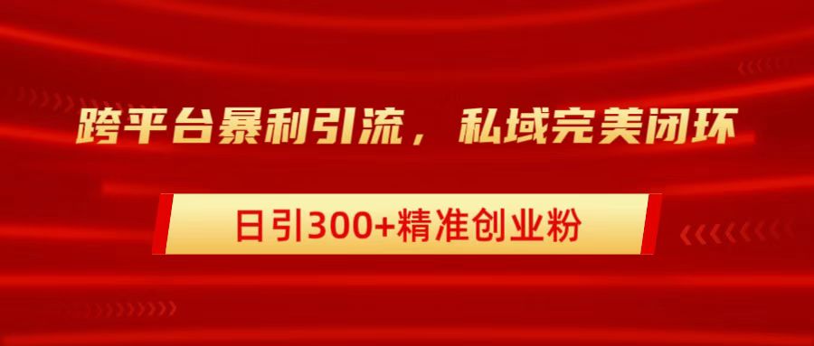 跨平台暴力引流，私域完美闭环，日引300+精准创业粉-思维屋-分享无限项目创意