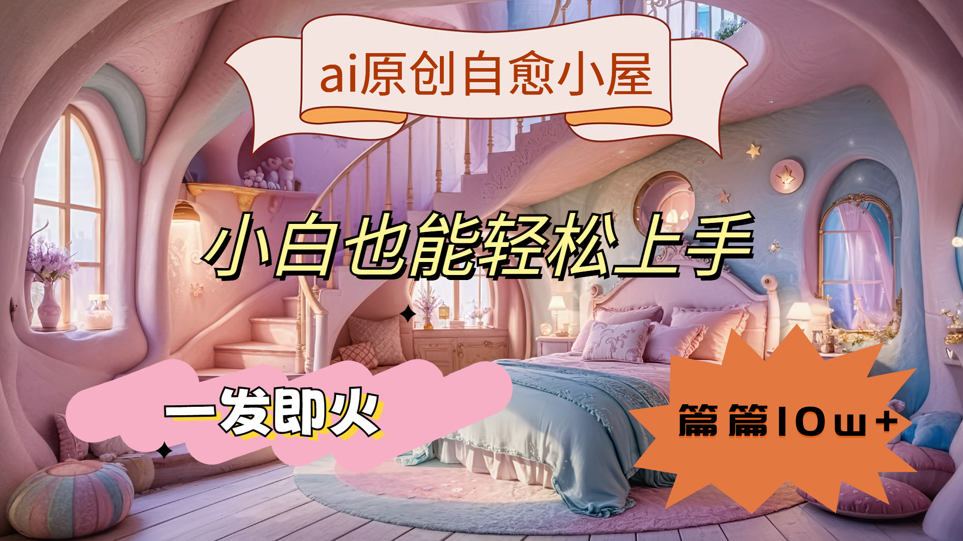 ai原创治愈小屋，小白也能轻松上手，一发即火，篇篇10w+-思维屋-分享无限项目创意