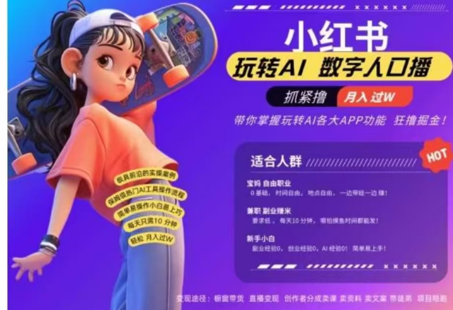 小红书数字人暴力起号,AI改写文案,流量火爆月入破W轻松拿捏,再也不用费劲录口播-思维屋-分享无限项目创意