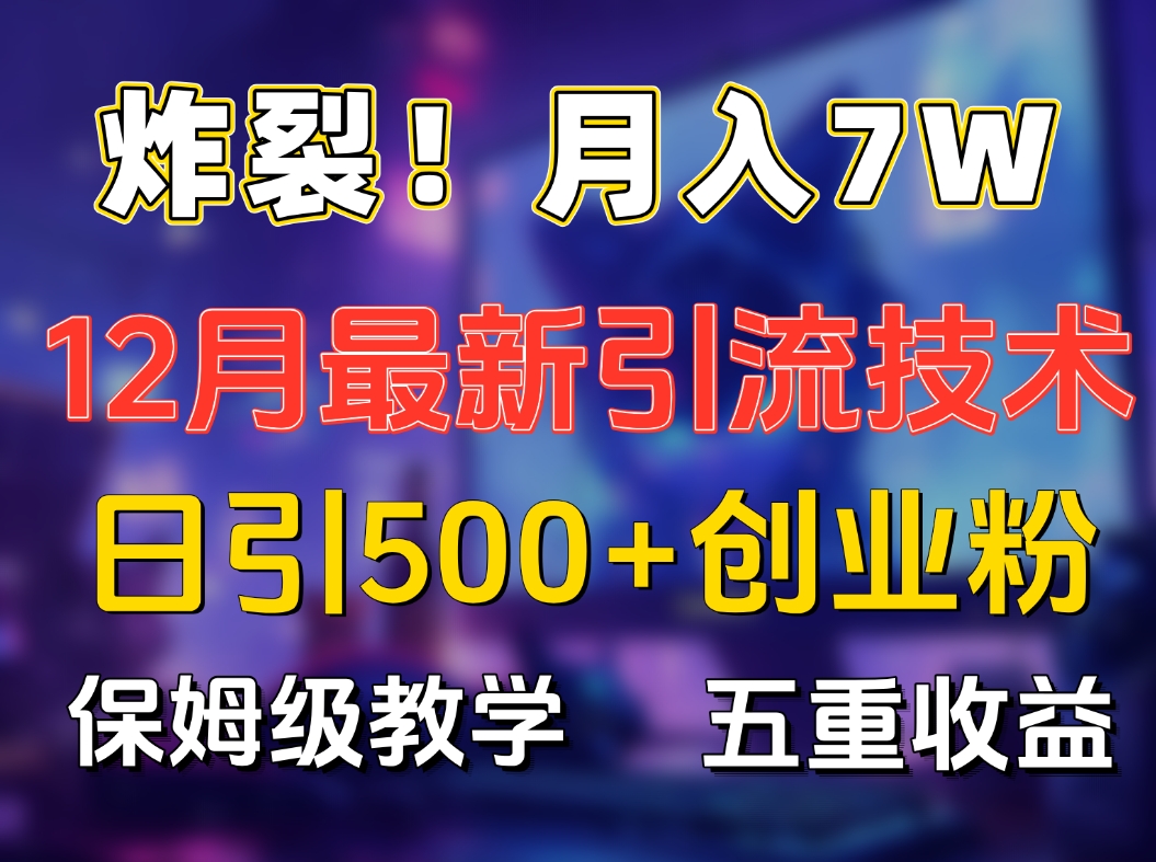 炸裂!月入7W+揭秘12月最新日引流500+精准创业粉,多重收益保姆级教学-思维屋-分享无限项目创意