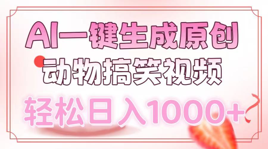 AI一键生成原创动物搞笑视频，轻松日入1000+-思维屋-分享无限项目创意