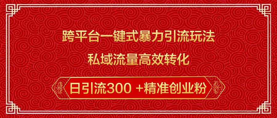 跨平台一键式暴力引流玩法，私域流量高效转化日引流300 +精准创业粉-思维屋-分享无限项目创意