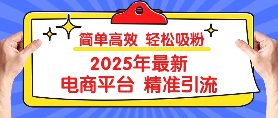 2025年最新电商平台精准引流 简单高效 轻松吸粉-思维屋-分享无限项目创意