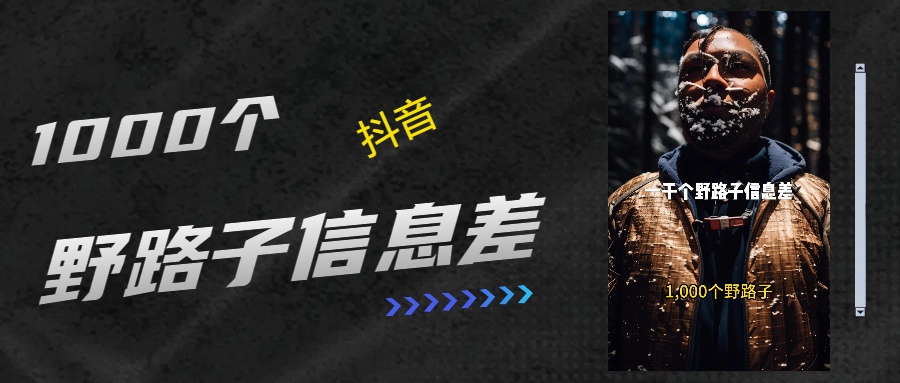 抖音一千个野路子信息差最新玩法教程引流＋变现的玩法具体拆解-思维屋-分享无限项目创意