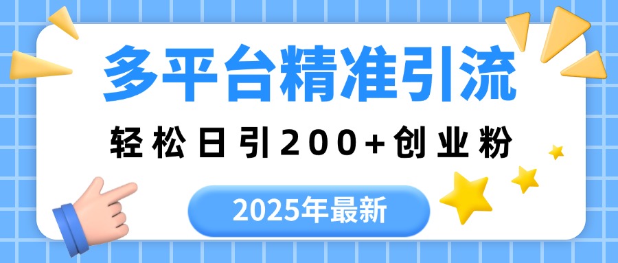 2025年最新多平台精准引流，轻松日引200+-思维屋-分享无限项目创意