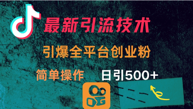 最新引流方法，引爆全平台创业粉操作简单，日引300＋-思维屋-分享无限项目创意