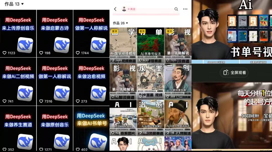 Deep seek项目拆解+卡通数字人25年4月新玩法日引200+创业粉十分钟一条混剪日稳定四位数变现！-思维屋-分享无限项目创意