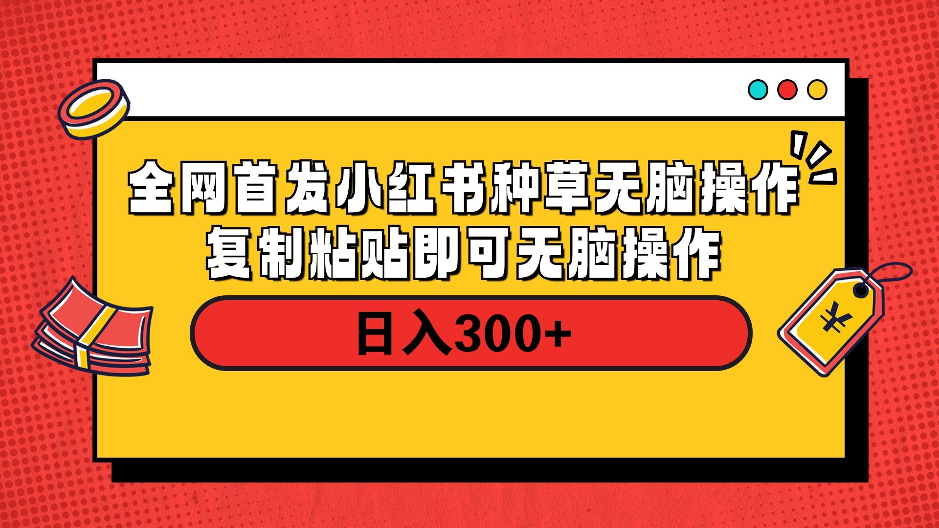 全网首发 小红书种草无脑操作复制黏贴即可 轻松日入300+-思维屋-分享无限项目创意