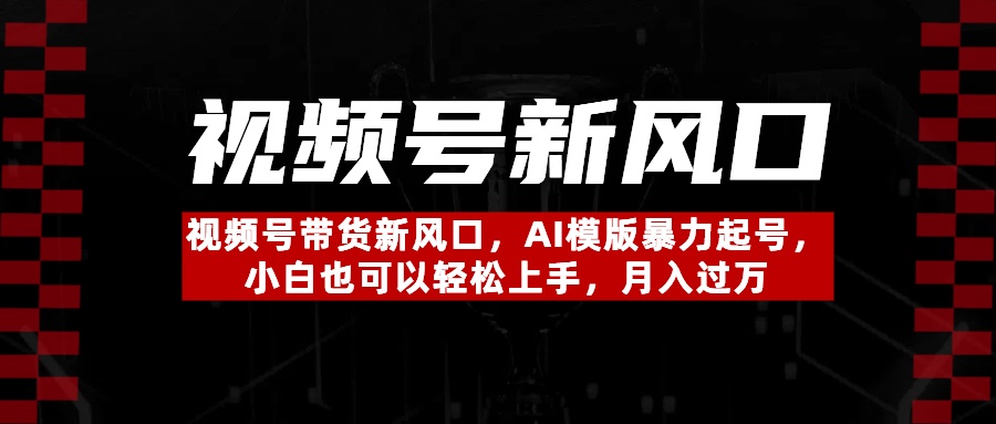 视频号带货新风口，AI模版暴力起号，小白也可以轻松上手，月入过万-思维屋-分享无限项目创意
