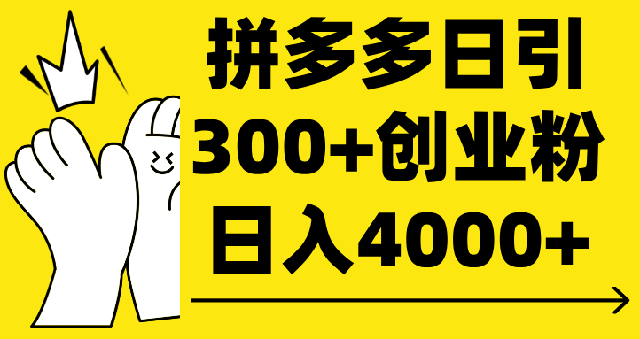 拼多多日引300+创业粉 日入4000+-思维屋-分享无限项目创意
