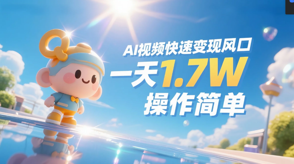 《Ai视频变现风口，一天1.7W，收入无上限，操作简单》-思维屋-分享无限项目创意