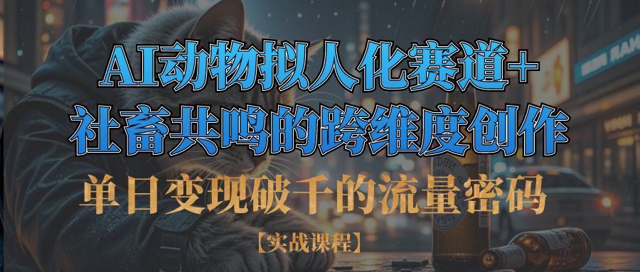 单日变现破千的流量密码,AI动物拟人化赛道+社畜共鸣的跨维度创作-思维屋-分享无限项目创意