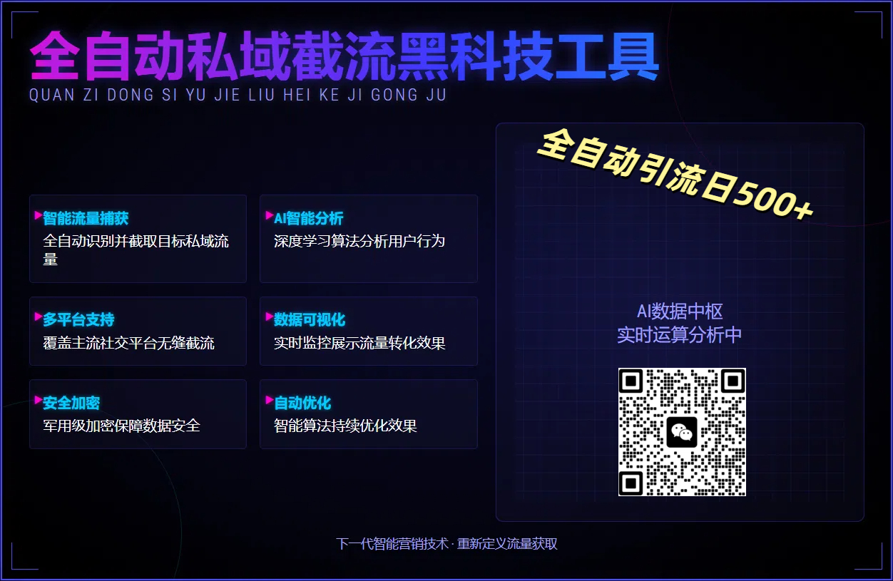 全自动私域截流黑科技工具——全自动引流日500+-思维屋-分享无限项目创意