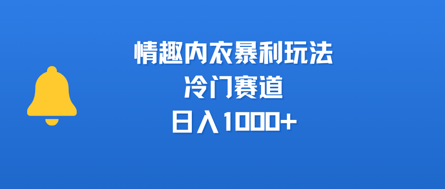 情趣内衣暴利玩法，冷门赛道，日入1000+-思维屋-分享无限项目创意