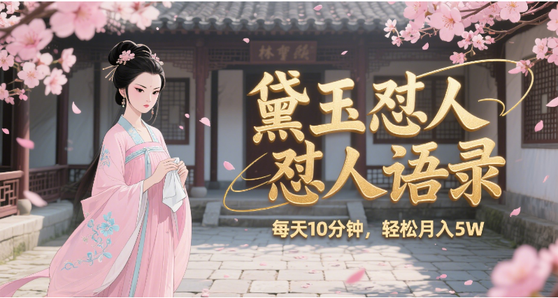 林黛玉怼人语录 怼人鸡汤  AI产出图片视频文案 每天十分钟 附提示词文案库  带书 带素材 带提示词 带虚拟资料 带徒弟 创作者分成 月入5W+-思维屋-分享无限项目创意