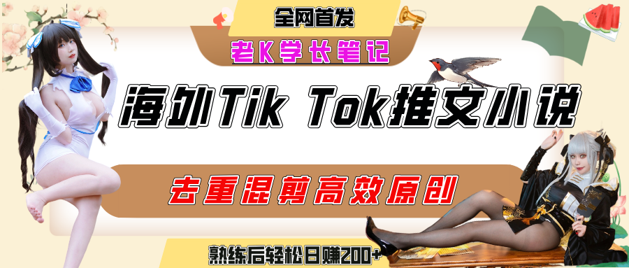 海外tiktok小说推文暴力项目，高停留率，高转化率，上手后一天搞顿饭钱不是问题-思维屋-分享无限项目创意